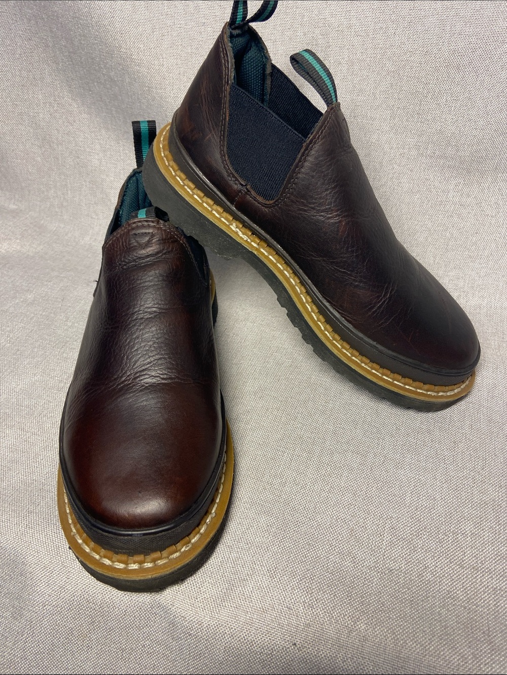 Georgia Giant Men's Slip-On Leather Work Shoes - Brown. Size 9